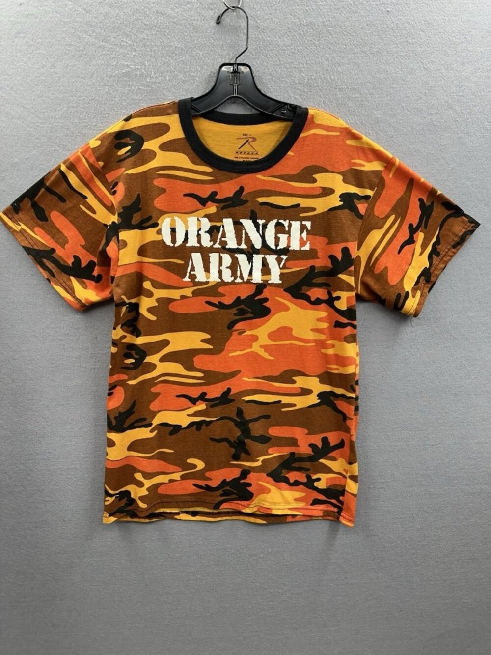 Rothco Men's Camo T-Shirt Size L Savage Orange Army Military Outdoor Colorful
